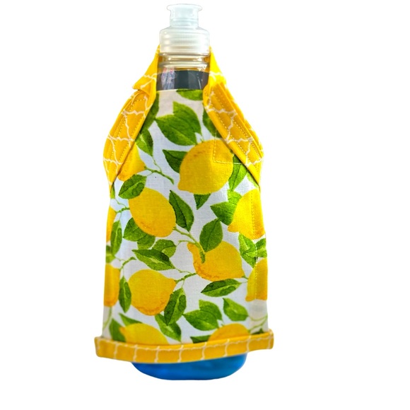 Hand Crafted Other - HAND CRAFTED Colorful Lemons Cotton Fabric Apron Dress Dish Detergent Cover